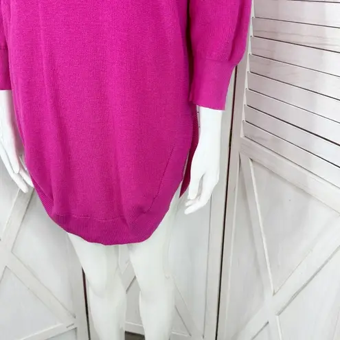 EXPRESS  Drop Shoulder Circle Hem Oversized Tunic Sweater Pink Small