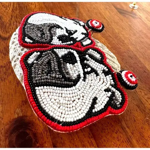 Bulldog Earrings UGA Dawgs University of Georgia Beaded Dangle Post New …