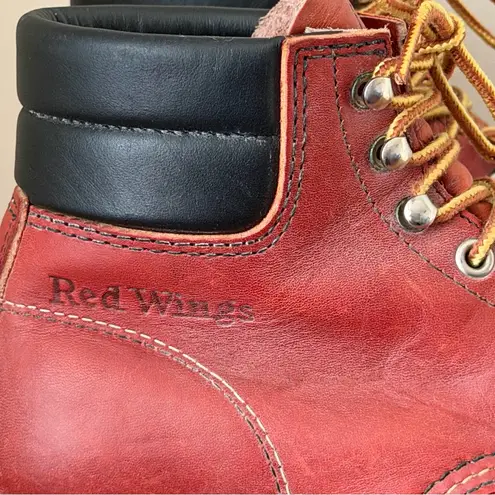 Vintage Red Wings 1607 Womens Leather Work Boot Oil Resistant Made in USA Sz 6.5