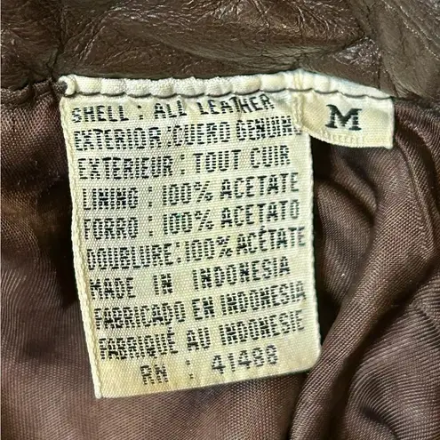 Spiegel Vintage Together Genuine Leather Short Trench Coat Brown Size Medium