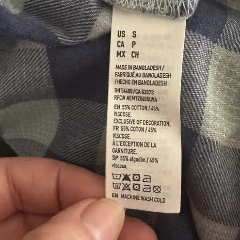 American Eagle  Heritage Buffalo Plaid Flannel Pajama Pant Small Spellout Holiday - Image 7