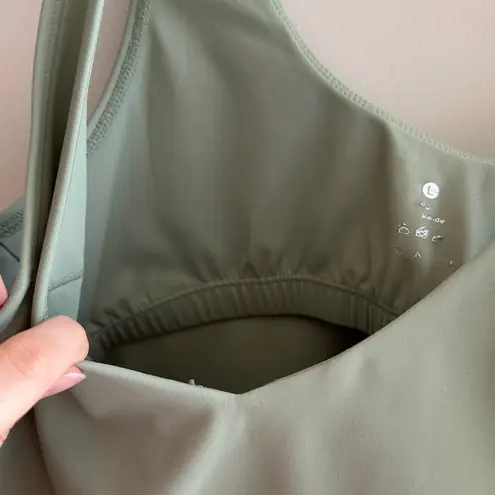 Light Green Racerback Sports Bra, Workout Gear, Women’s Activewear, Size Large