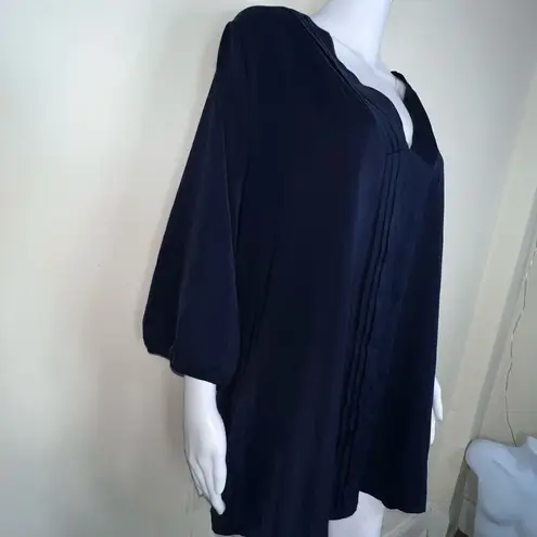 Bloomchic  Navy chiffon Tunic With Front Pleating