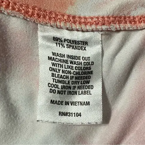 🎈New Directions Studio Petite L Peach Coral Tie Dye High Waist Leggings Orange Size undefined