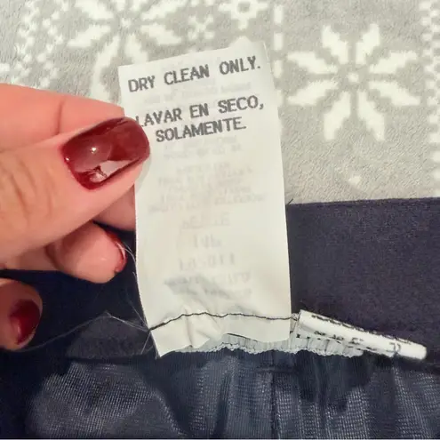 NWT Sag Harbor High Waist 100% Wool Pants Navy Pleated Front Lined 14 Petite Blue Size 14P