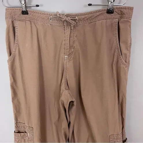 prAna  Pants Cargo Cropped‎ Brown Women Size Medium Drawstring Preloved Hiking