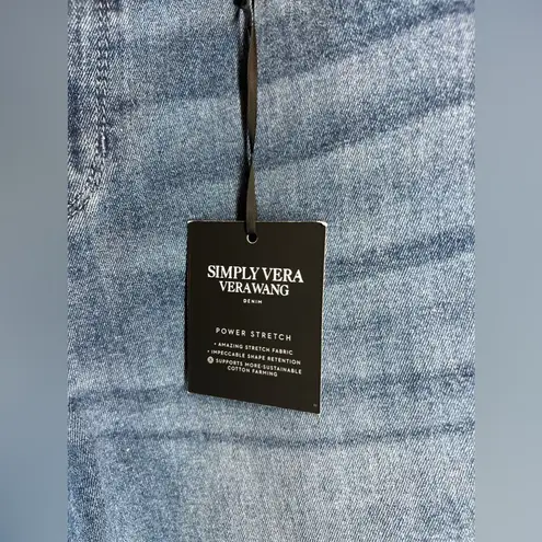 Simply Vera By Vera Wang Deven Jeans Straight Mid Rise Stretch Blue Women Sz 12