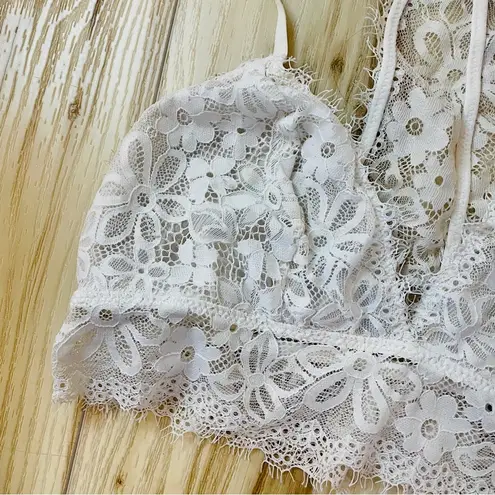 Aerie  Lace Bralette Womens Size Medium Cream/Ivory Racerback