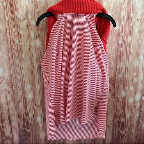 Ralph Lauren Lauren  Coral Striped Underlayer Crewneck  Sweater