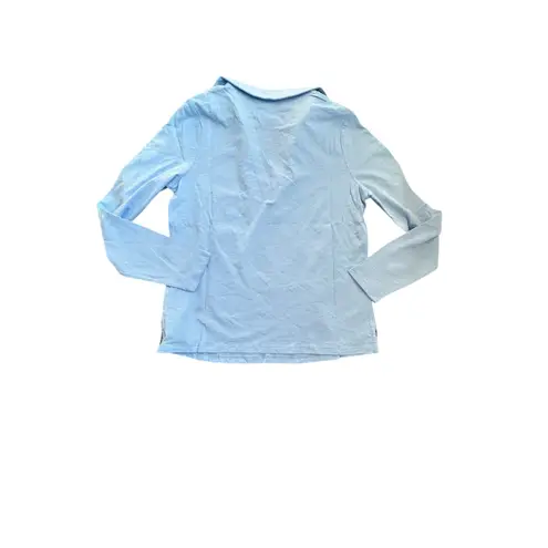 Boden Long Sleeve Collared Polo Shirt Light Blue Cotton Blend Women's Size S NWT