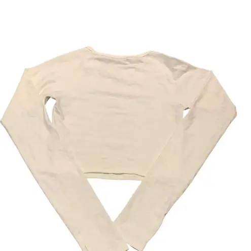 Zyia Crop Snowflake Long Sleeve with Thumbholes M Activewear