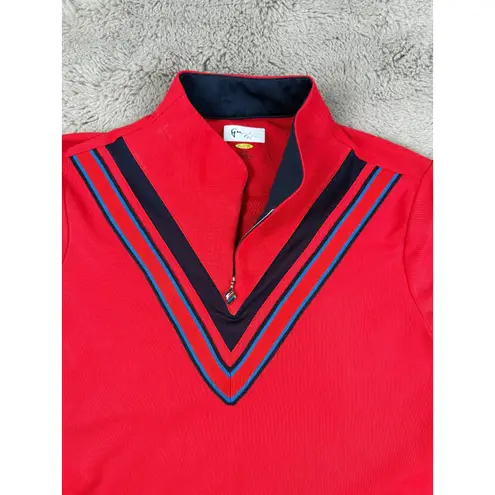 NWOT Greg Norman Women's Size L Golf Brave Zip Polo Red Outdoor Sports Hiking Size L