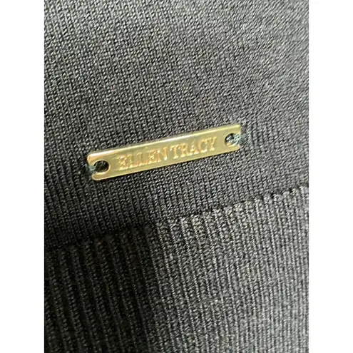 Ellen Tracy Front Button Long Sleeve Cardigan Sweater Womens Black Size Med