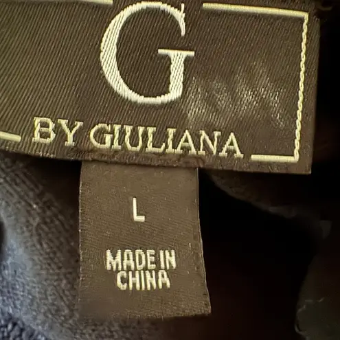 G by Giuliana Black Turtleneck Sweater with Lace Sleeves