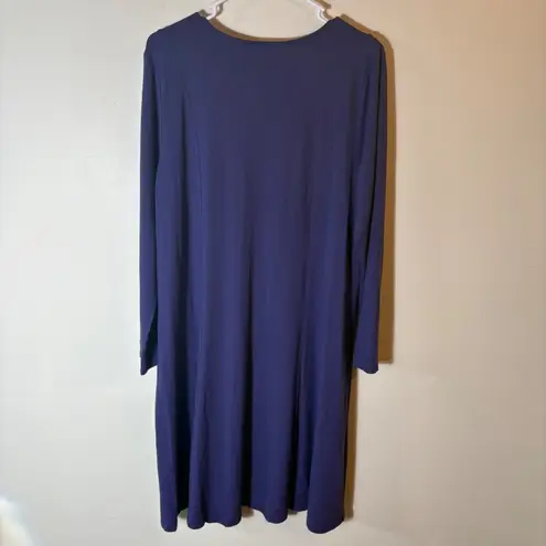 J. Jill Wearever Collection Long Sleeve Purple Heather Dress Size L Petite