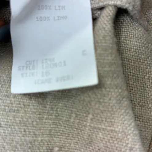 Karen Kane NWT Womens Size 16 Beige 100% Linen Pleated High Waist Shorts Vintage