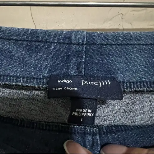 J. Jill Pure Jill Indigo knit Slim Crop Pull On Pants Blue Size L