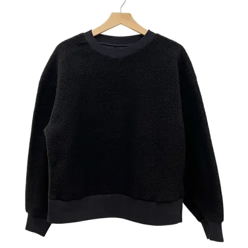 Everlane  The ReNew Fleece Oversized Crew Black size XS NWT