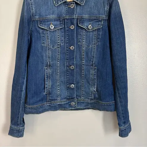 Articles of Society  Taylor Denim Jacket in Clark Blue Distressed Details Size M