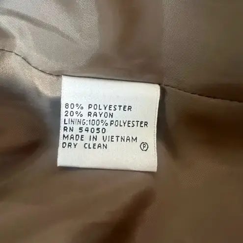 Le Suit Le Suite Blazer Womans size L Taupe Floral Brocade Blazer with Tortoise Casual