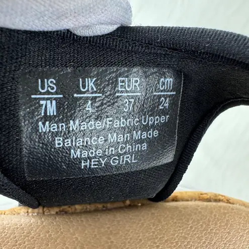 Women's Dr. Scholl's Hey Girl Faux Suede Wedge Sandals Shoes Sz 7 EU 37 Blk Black