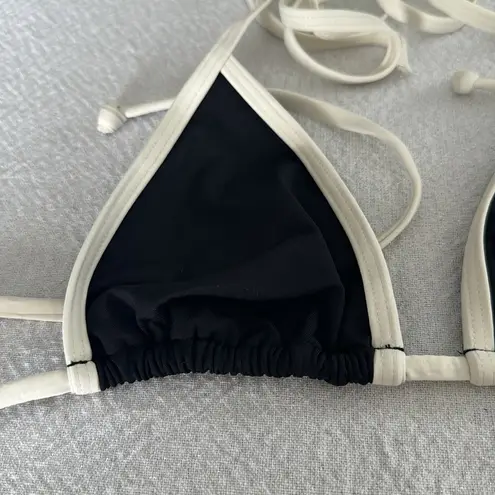 l*space L* Triangle Bikini SET, Black/Cream, Small, $191
