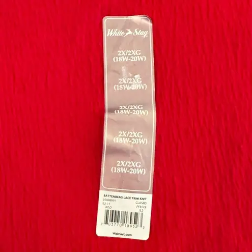 White Stag NWT V-Neck T-Shirt Red 2X (18W-20W) | Embroidered Neckline Plus Size