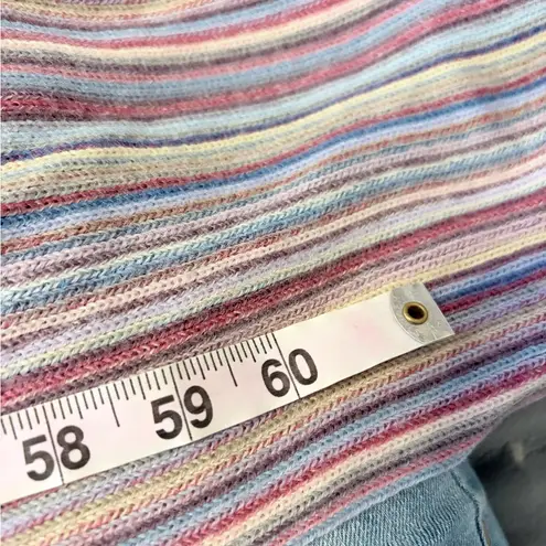 Lord and Taylor Striped extra long wool blend Multicolor Fringe Scarf