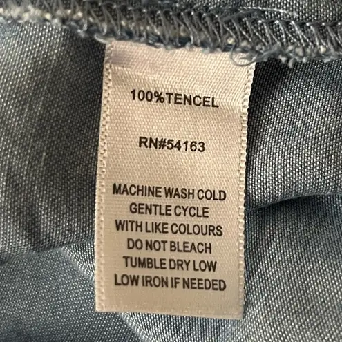 Marc New York Chambray Button Down Mini Dress Denim Blue Size Large