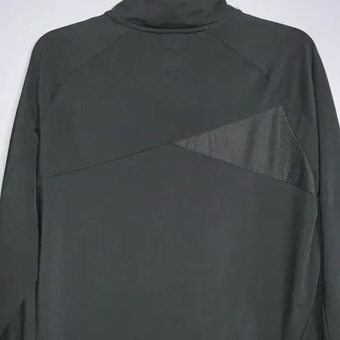 Reebok  Black Zip Up Athletic Sporty Stretch Knit Jacket Zip Side Pockets XL