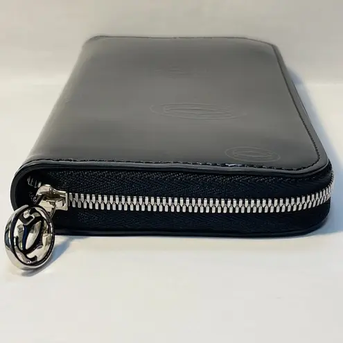 Cartier Black Patent Leather Happy Birthday Zip Around Wallet - Preowned