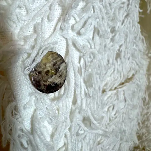 White Shaggy Faux Fur Textured Jacket