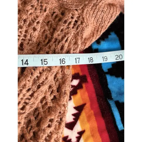 Simply Noelle Rust Open Knit Sweater Boat Neck Long Sleeve Size S/M (8-10)