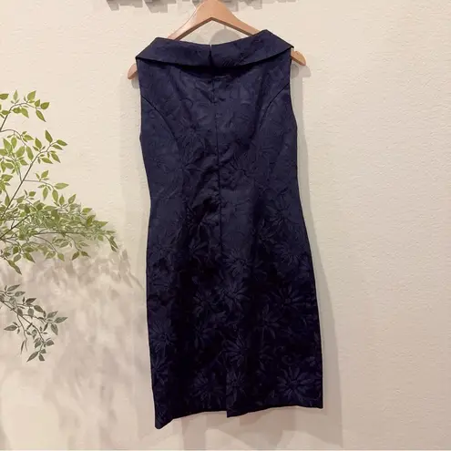 Connected Apparel Navy Embroidery Print Short Dress Preowned Size 6