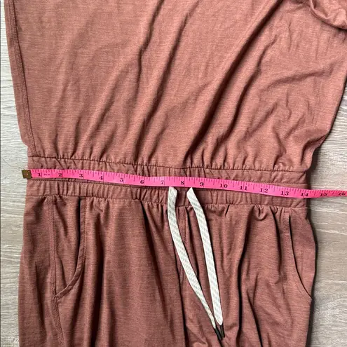 Vuori NEW All Day Short Sleeve Jogger Jumpsuit Terracotta Brown Small
