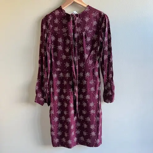 Boden USA Boden Carla Dress in Confetti Spot Burgundy printed Bow Tie Womens Size 4