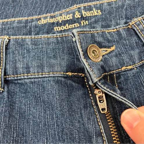 Christopher & Banks | Modern Fit Dark Wash Denim Jeans Cotton Blend 8 SHORT