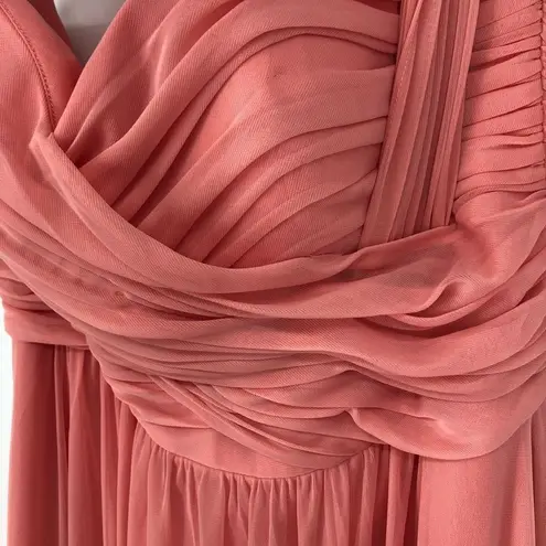 Jenny Yoo Full Length Convertible Chiffon Dress Gown Apricot size 14 NWT JY515