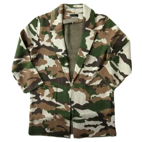 J.Crew NWT  Sophie Coffee Camo Camouflage Open-Front Sweater Blazer Cardigan XXS - Image 2