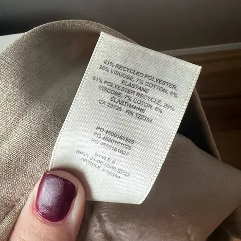 Babaton Aritzia Conan Cropped Pants Beige Pull On Business Career Office Size 10