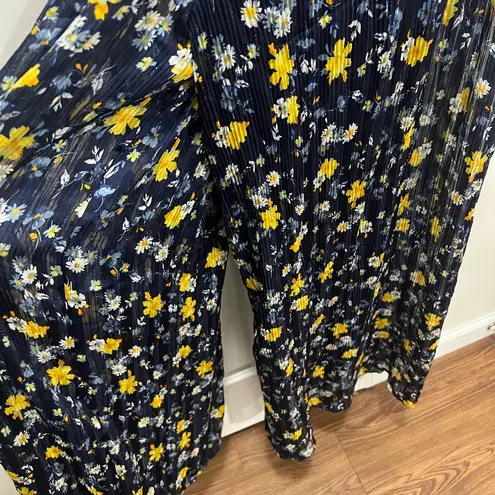 Current Air Blue Floral Crinkled Jumpsuit Size Medium $156