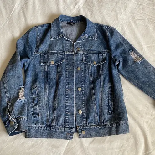Very J Distressed denim jacket