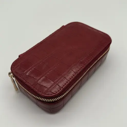 Rellery On The Go Jewelry Travel Faux Leather Case in Rouge Red