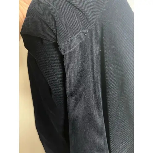 A.P.C. Justine Navy Blue Corduroy Long Sleeve Button Front Jumpsuit Size S Black