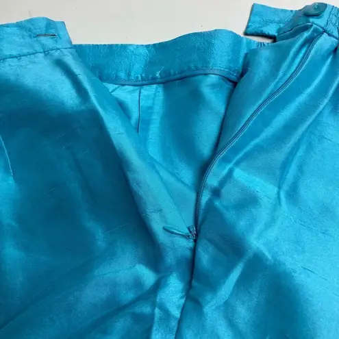 JUDITH HART Collection, Two piece Top & Pants, Blue Floral, Size 14, 100% Silk