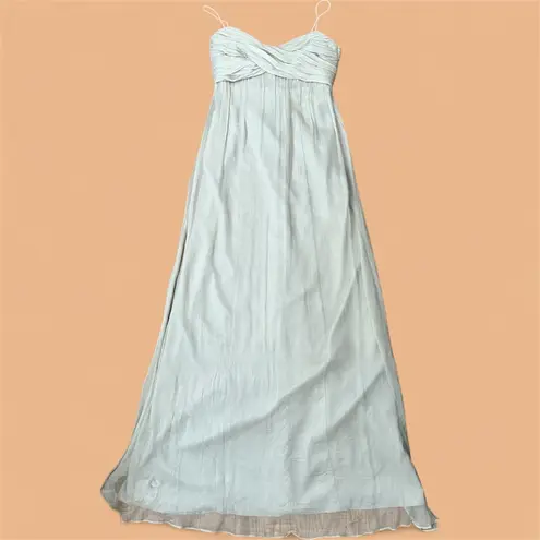 Amsale 100% Silk Empire Waist Maxi Dress Beige Wedding Guest 2 – Quiet Luxury