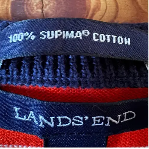 Lands' End Supima Cotton Striped Cardigan