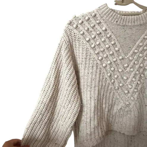 Saylor Keltie Pom-Pom Fisherman Sweater Sz XS