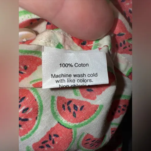 J.Crew  Factory Watermelon Collar Button Down Perfect Fit Top Small - Image 4