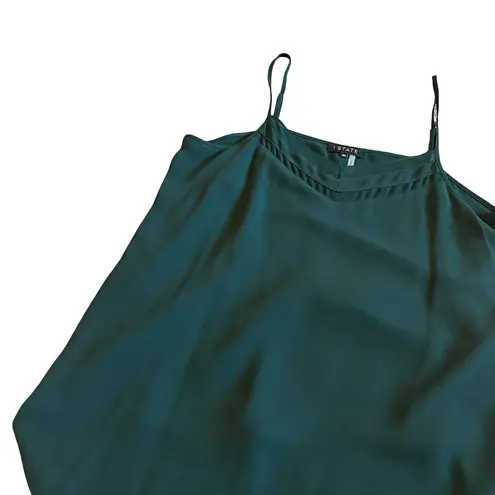 1. State  Spaghetti Strap Blouse Top Shirt Flowy Deep Forest Green Size Medium NWT